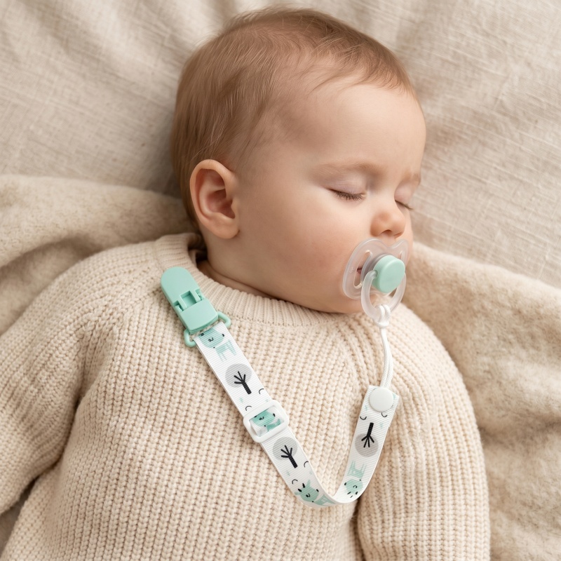 Baby Pacifier Clip - سلاسل مشبك مصاصة الأطفال بزر ثابت،