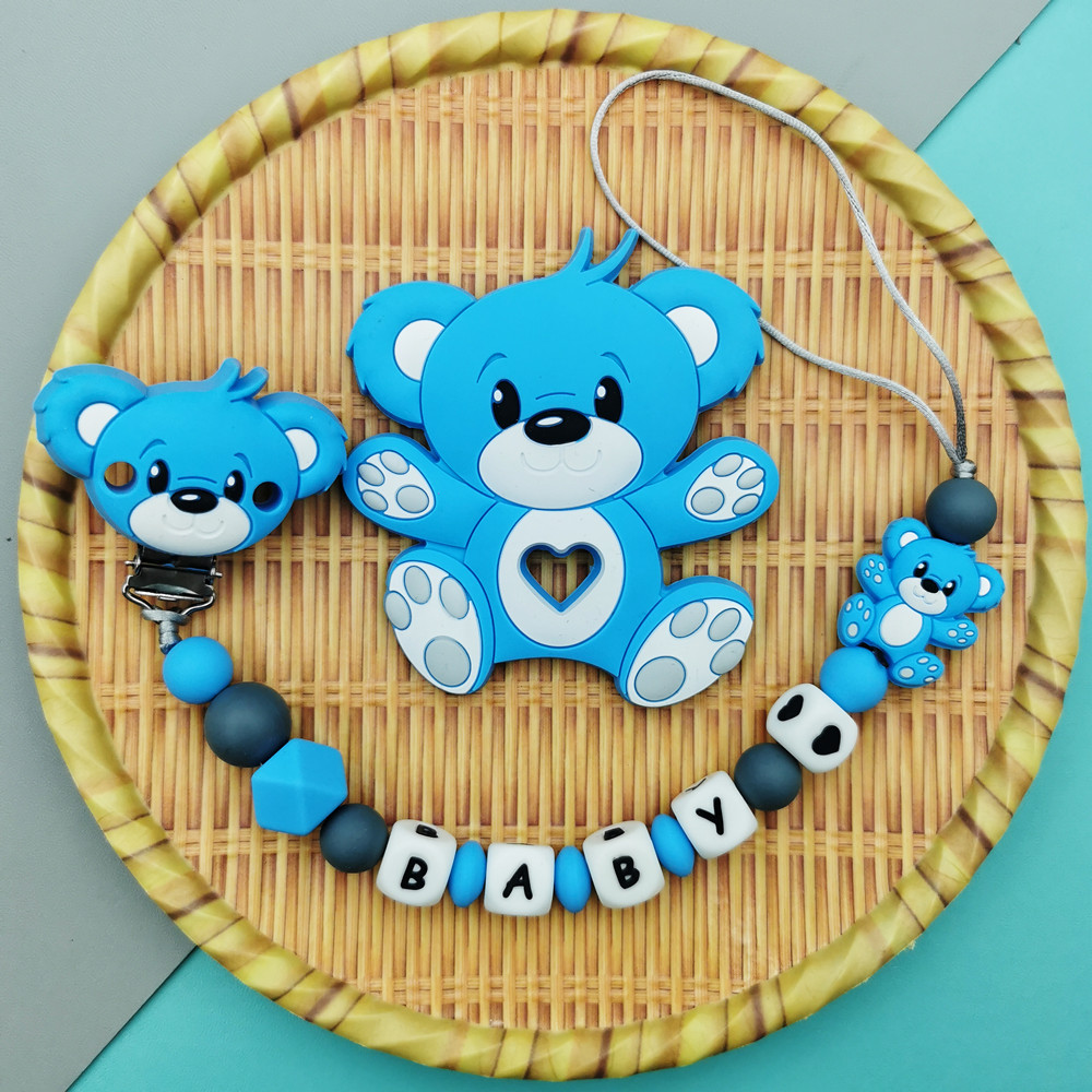Baby Pacifier Clip - العرف الإنجليزية الروسية سيليكون رسالة اسم