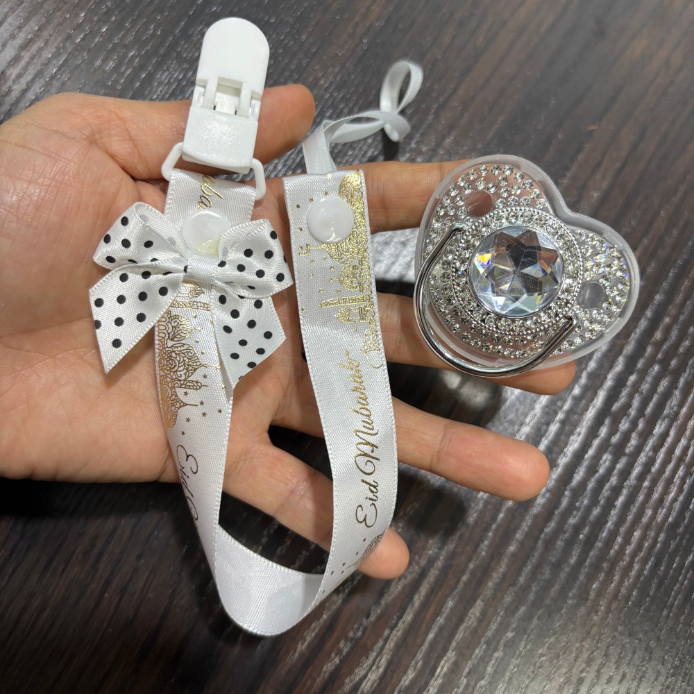 Baby Products To Gift - مصاصة ذهبية لامعة للأطفال وحامل مصاصة
