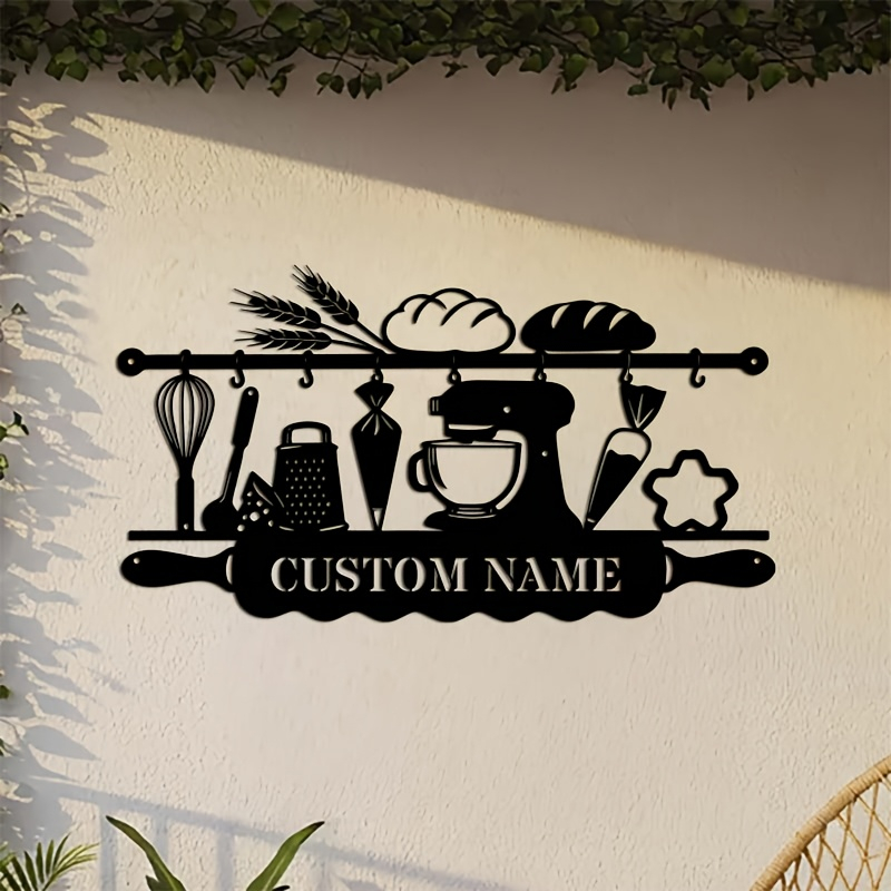 Baby Products Decoration - لوحة جدارية حديدية مخصصة للمطبخ، لافتة